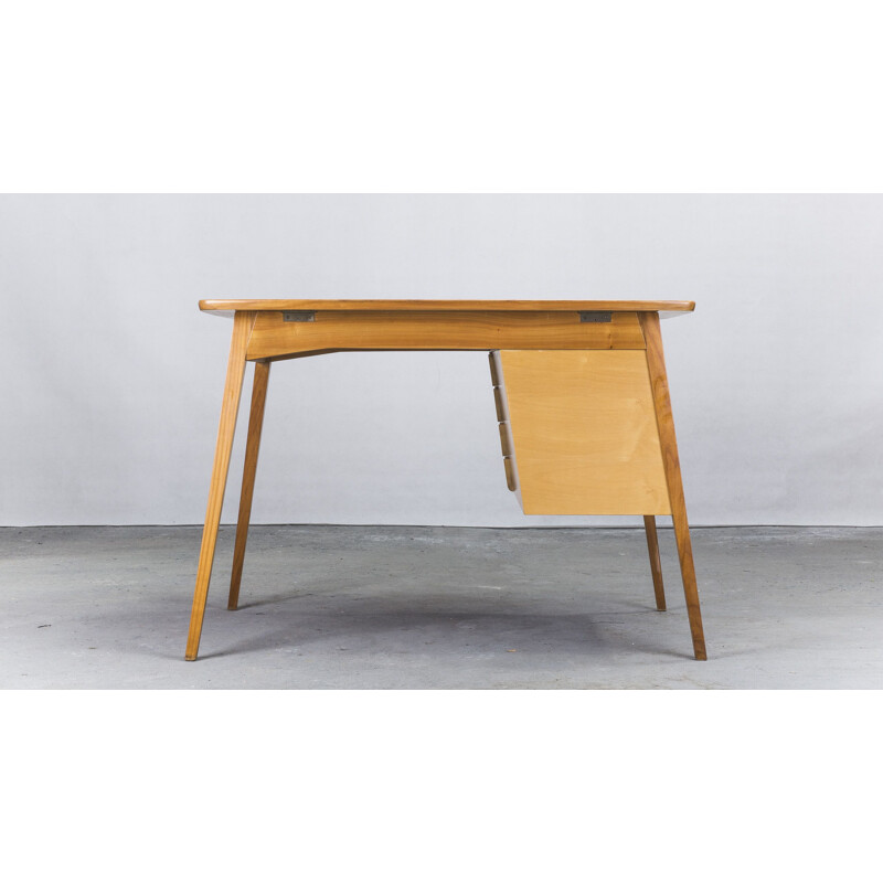 Bureau vintage allemand en merisier, 1960