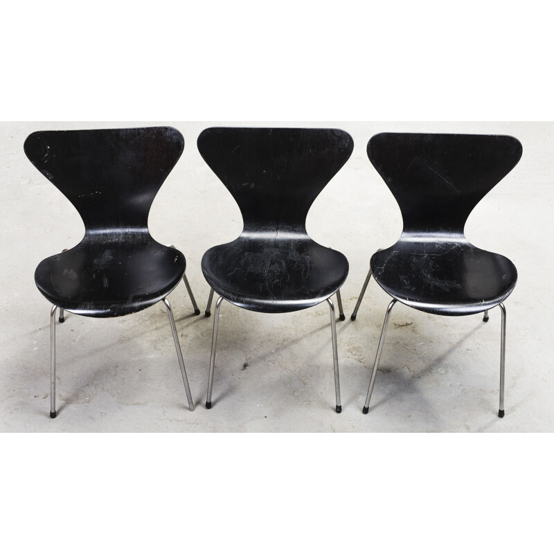 Ensemble de 6 chaises vintage 3107 par Arne Jacobsen pour Fritz Hansen, 1960