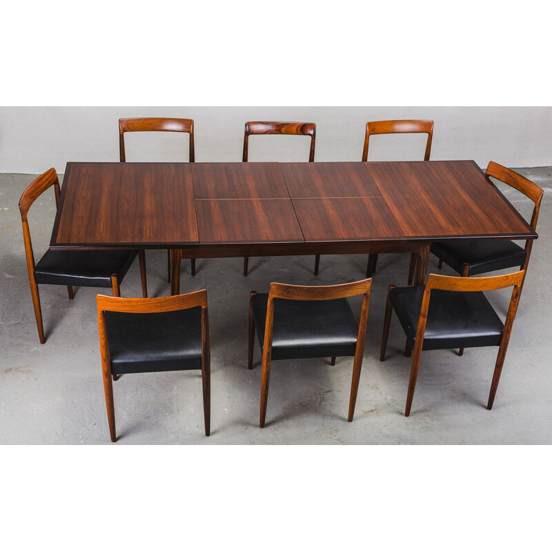 Vintage rosewood extendable dining table from Lübke, 1950s