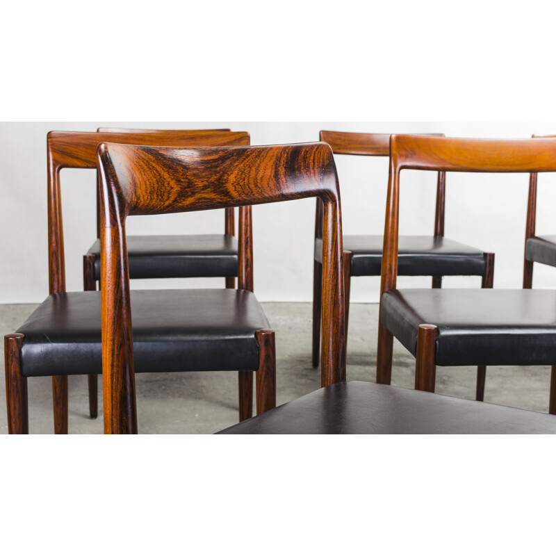Set of 8 vintage rosewood dining chairs from Lübke, 1960s