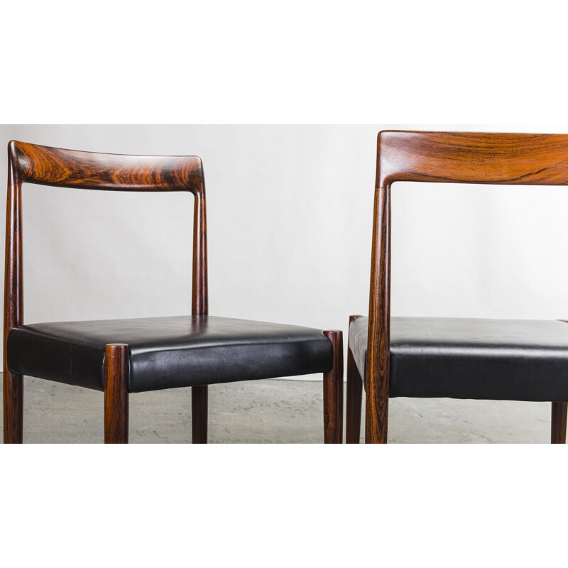 Set of 8 vintage rosewood dining chairs from Lübke, 1960s