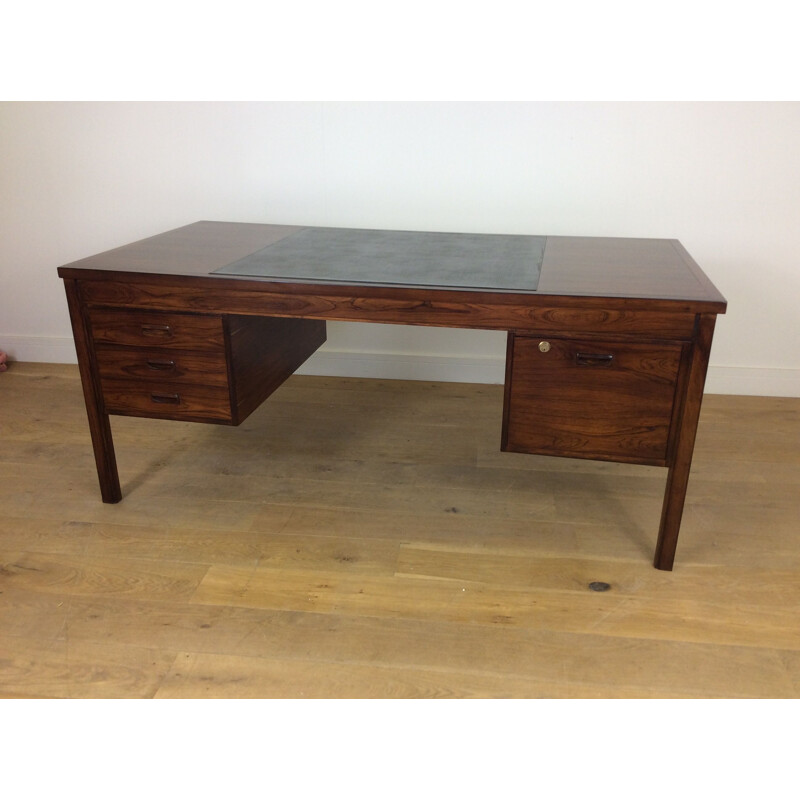 Vintage rosewood with leather desk, Denmark, 1960s