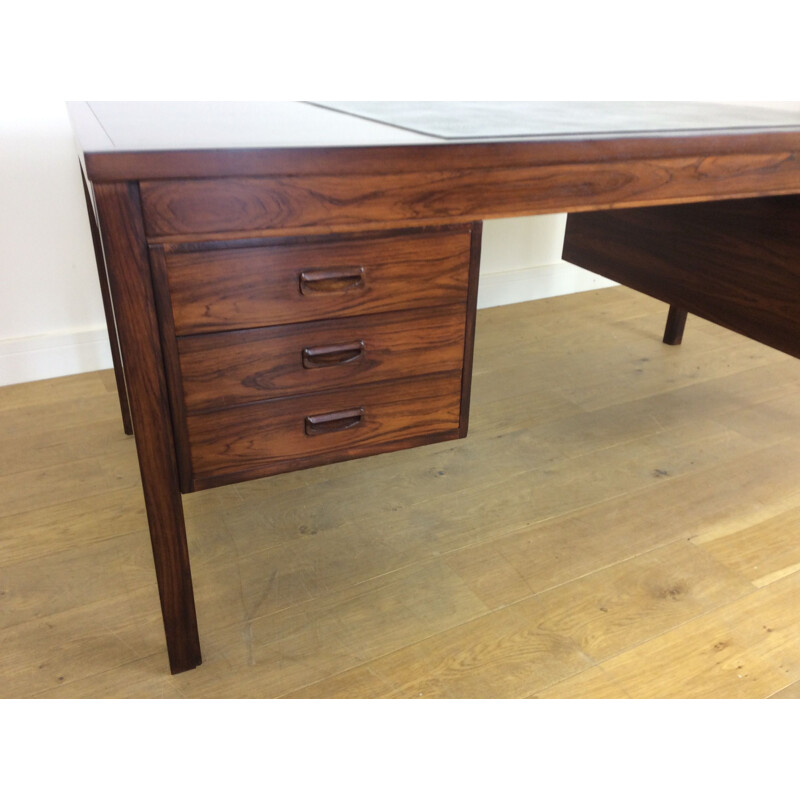 Vintage rosewood with leather desk, Denmark, 1960s