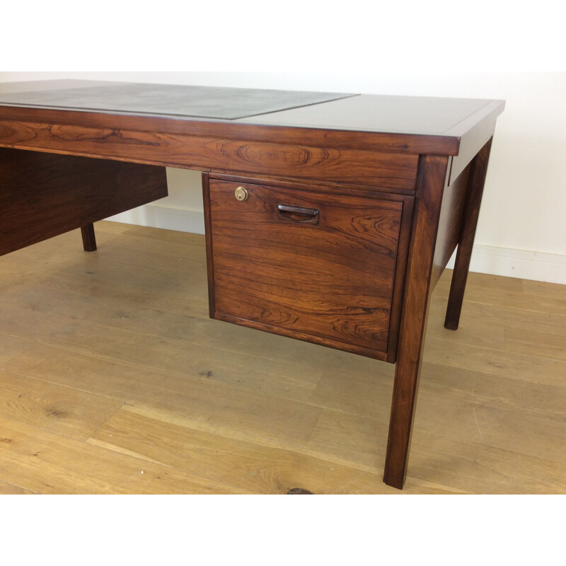Vintage rosewood with leather desk, Denmark, 1960s