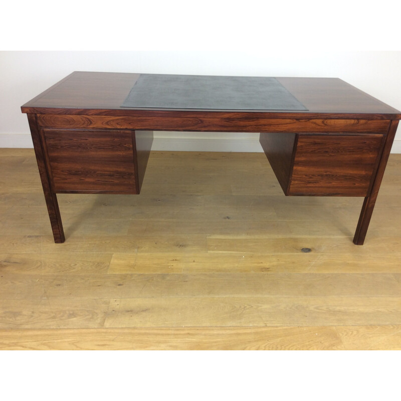 Vintage rosewood with leather desk, Denmark, 1960s