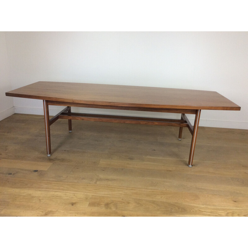 Vintage walnoten eettafel met verstelbare poten, 1960