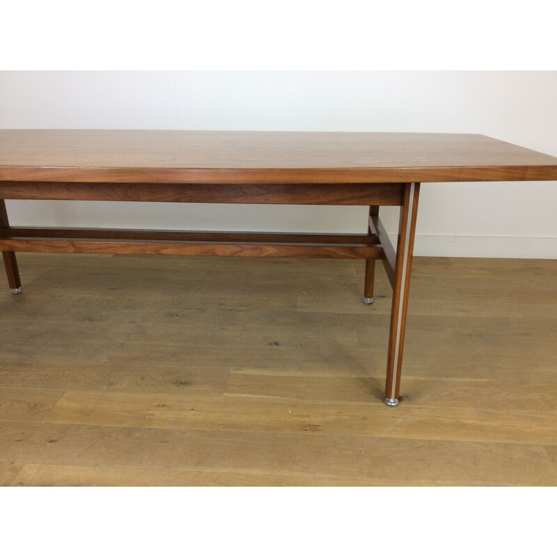 Vintage walnut dining table with adjustable feet, 1960s