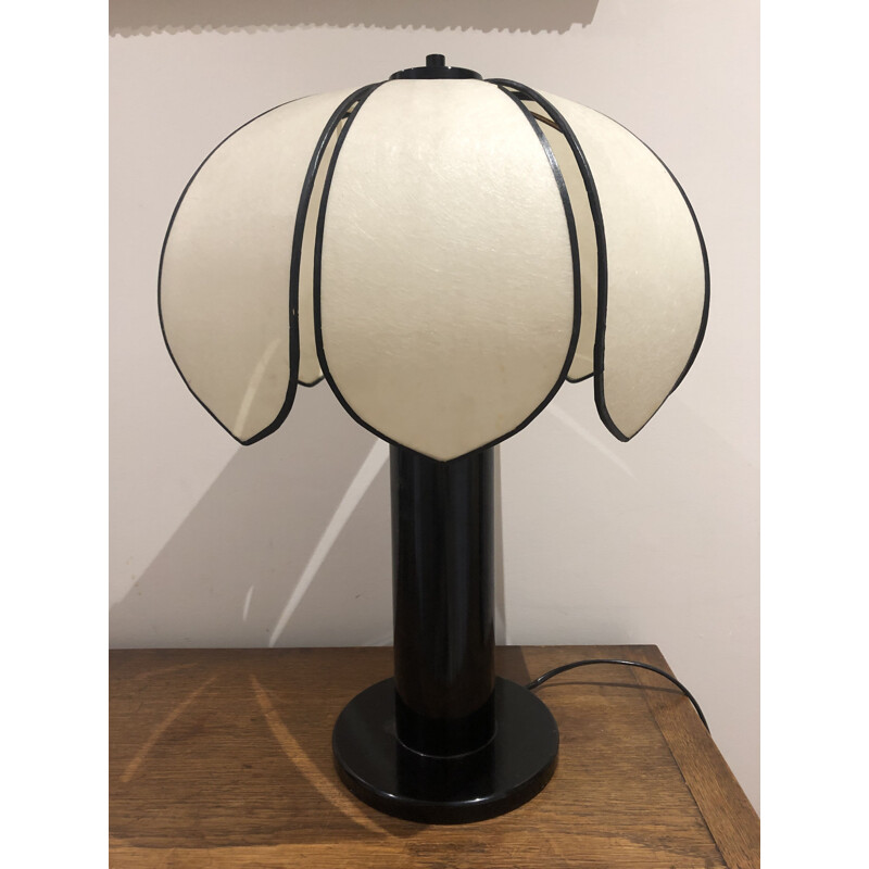 Lampe de table vintage en plastique noir 1980