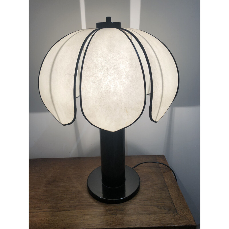 Lampe de table vintage en plastique noir 1980