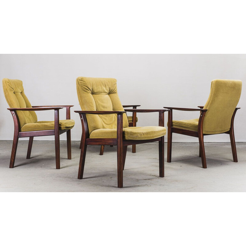 Set of 4 vintage rosewood Diplomat armchairs by Arne Vodder for Sibast, 1960s