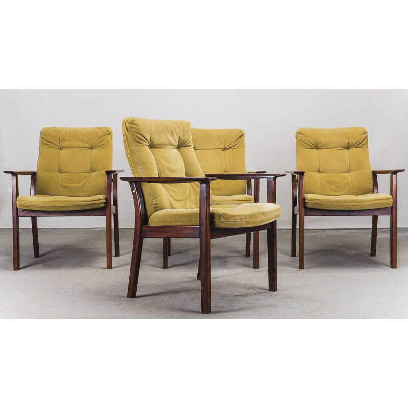 Set of 4 vintage rosewood Diplomat armchairs by Arne Vodder for Sibast, 1960s