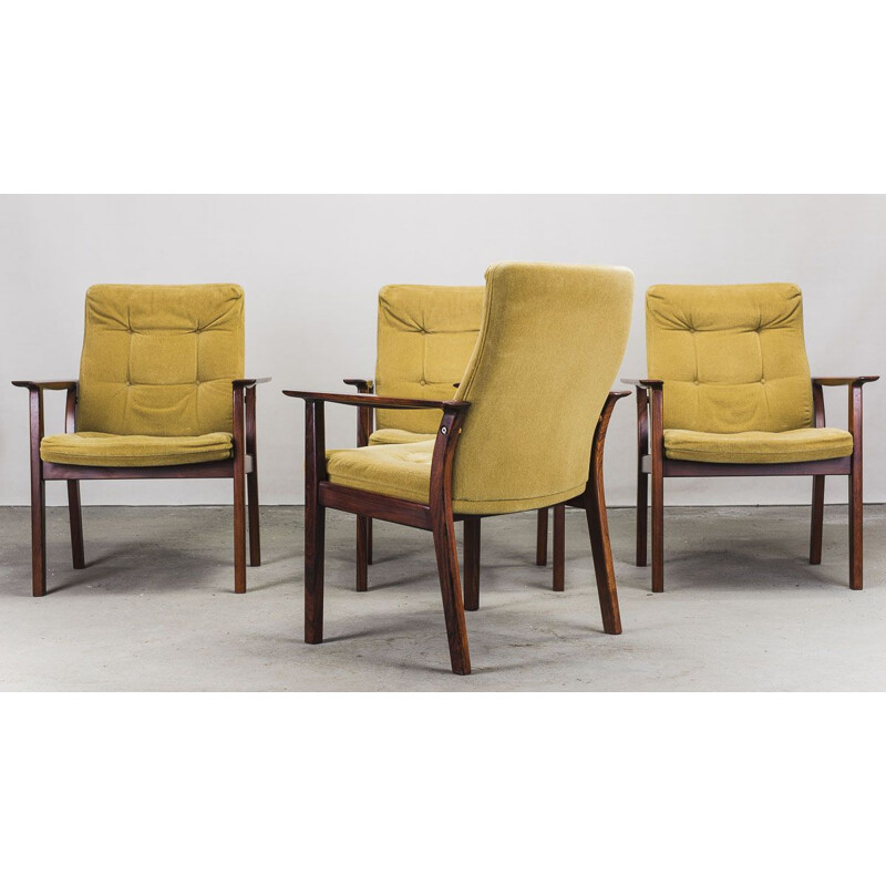 Ensemble de 4 fauteuils vintage Diplomat en palissandre par Arne Vodder pour Sibast, 1960