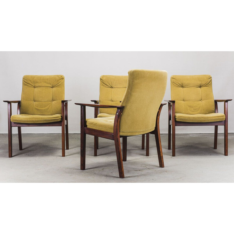 Set of 4 vintage rosewood Diplomat armchairs by Arne Vodder for Sibast, 1960s