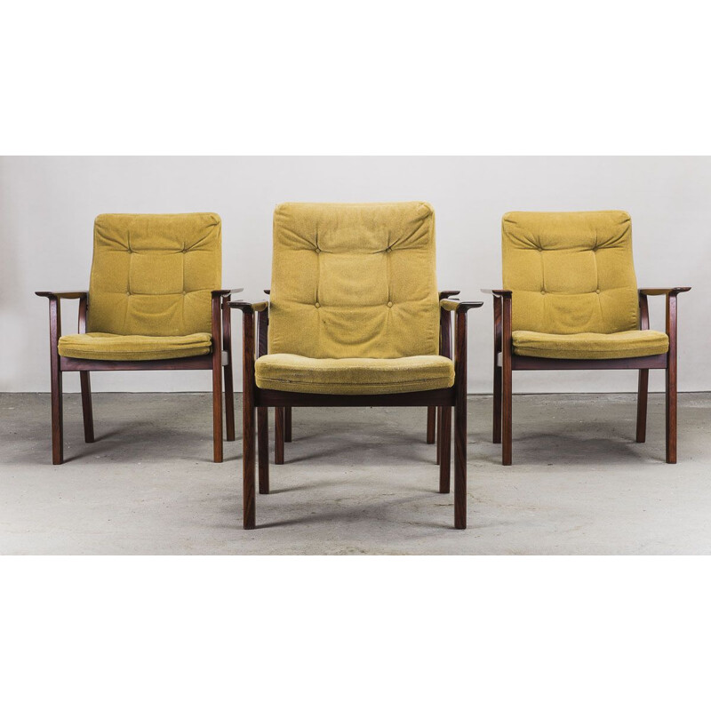 Ensemble de 4 fauteuils vintage Diplomat en palissandre par Arne Vodder pour Sibast, 1960