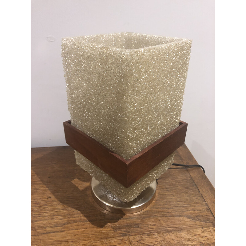 Vintage table lamp with resin lampshade from the 60s