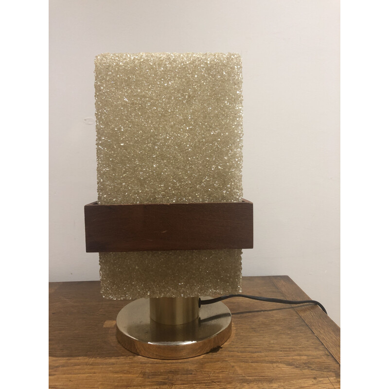 Vintage table lamp with resin lampshade from the 60s