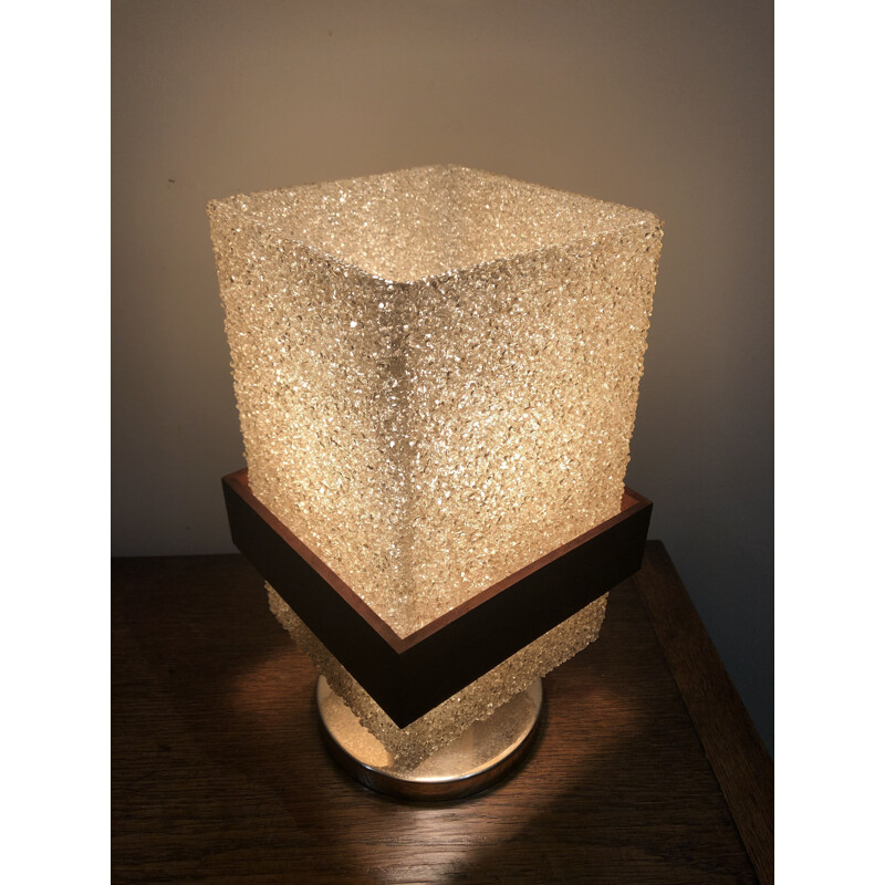 Vintage table lamp with resin lampshade from the 60s