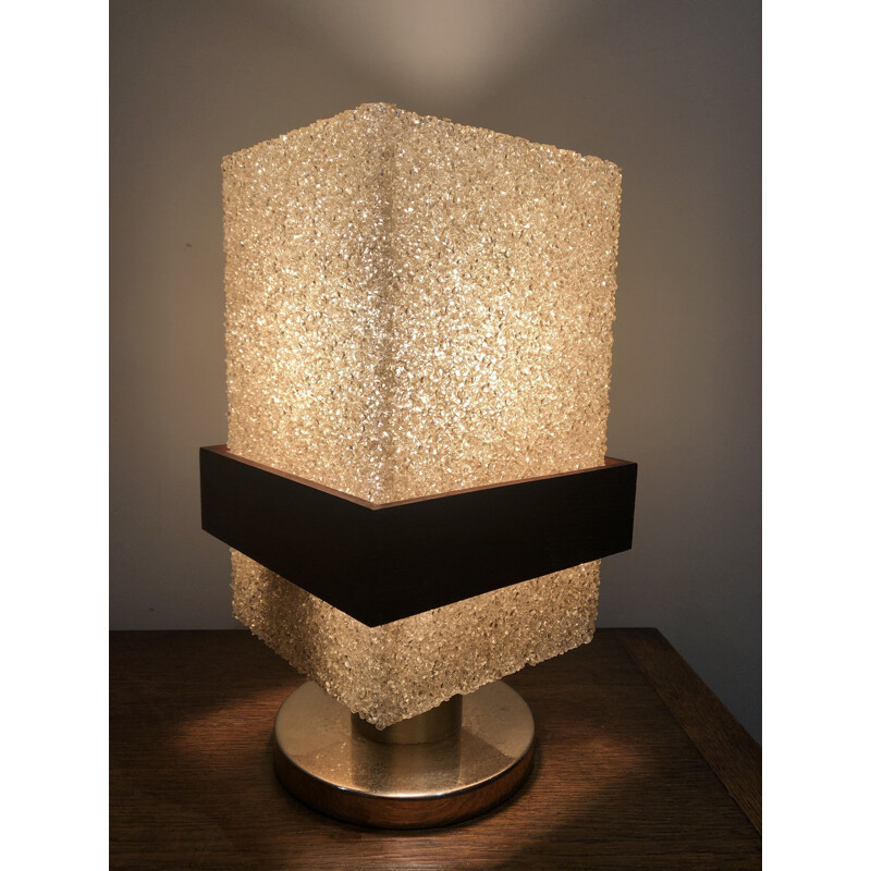 Vintage table lamp with resin lampshade from the 60s