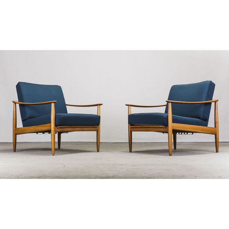 Ensemble de 2 fauteuils vintage en hêtre par Walter Knoll, 1960