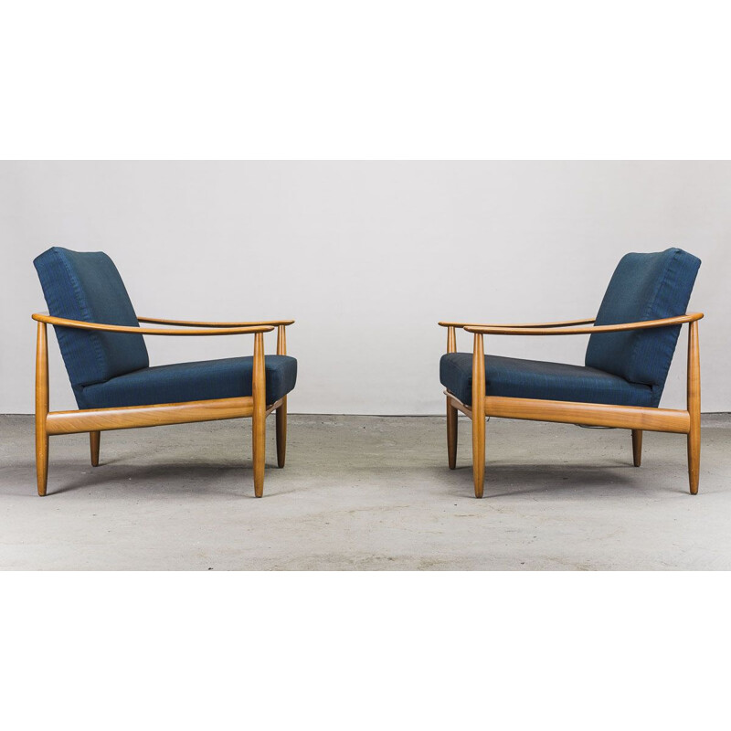 Set of 2 vintage beech armchairs by Walter Knoll, 1960s