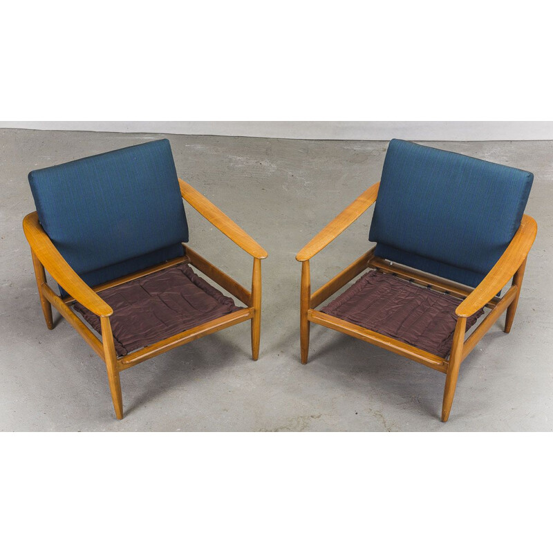 Set of 2 vintage beech armchairs by Walter Knoll, 1960s