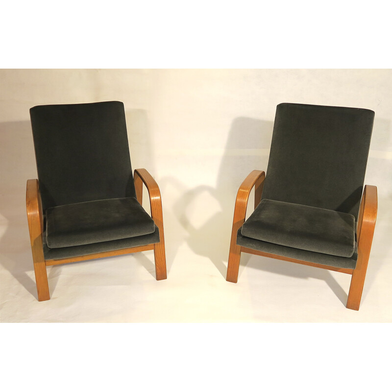 Set of 2 vintage armchairs by ARP, Steiner publisher, 1950s