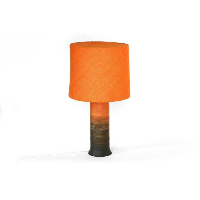 Vintage glass table lamp by Henrik Blomquist for AB Stilarmartur, Tranås. Sweden, 1960s