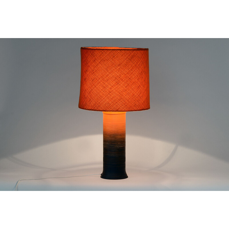 Vintage glass table lamp by Henrik Blomquist for AB Stilarmartur, Tranås. Sweden, 1960s