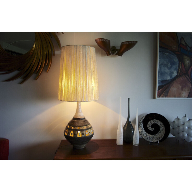 Vintage ceramic table lamp by Georges Pelletier, 1950