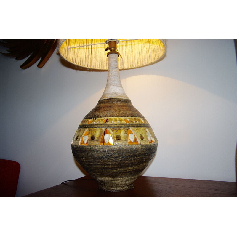Vintage ceramic table lamp by Georges Pelletier, 1950