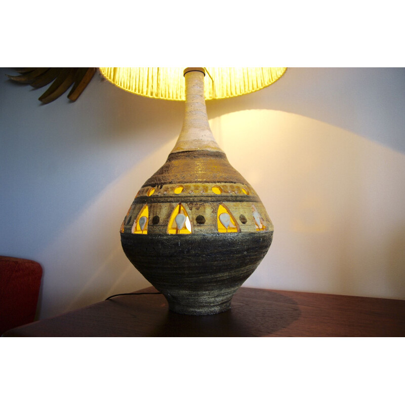 Vintage ceramic table lamp by Georges Pelletier, 1950