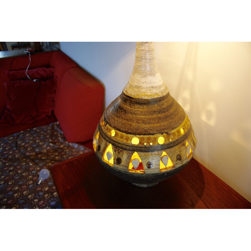 Lampe de table vintage en céramique de Georges Pelletier, 1950
