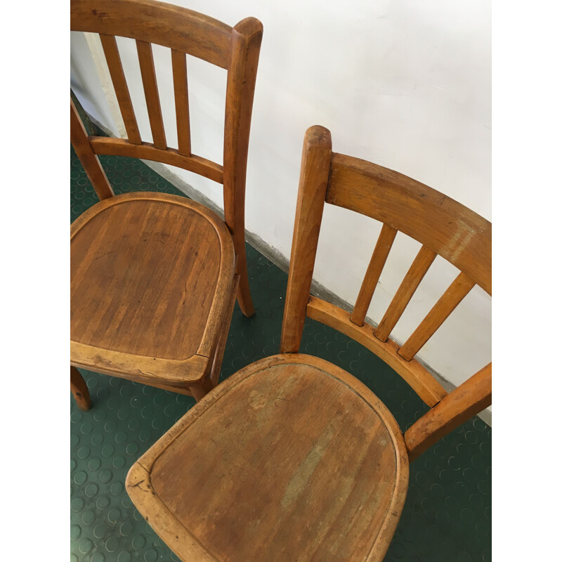 Set of 2 vintage wooden chairs by Luterma, 1960s