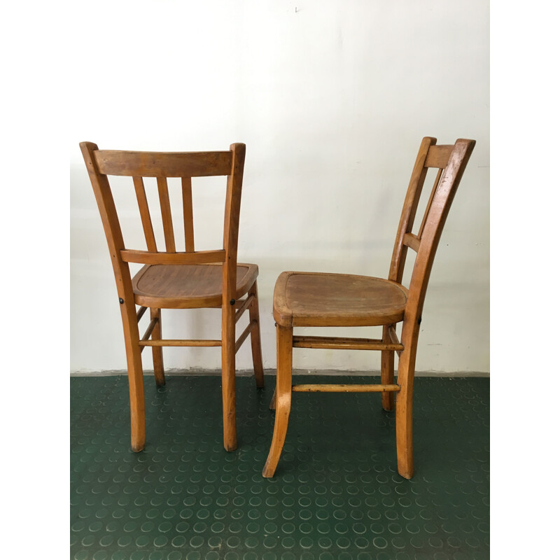 Set of 2 vintage wooden chairs by Luterma, 1960s