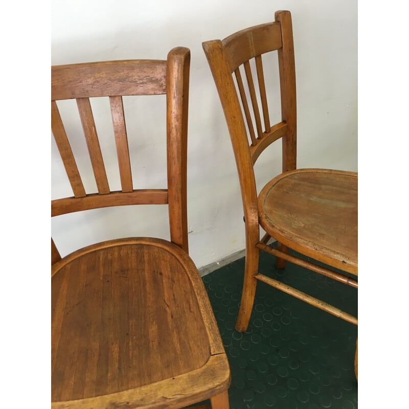 Set of 2 vintage wooden chairs by Luterma, 1960s