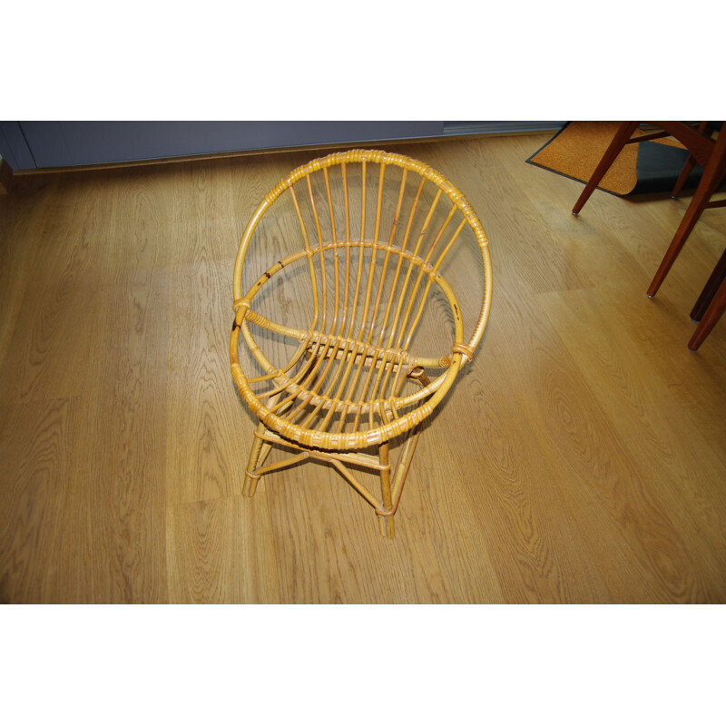 Vintage wicker children's chair, 1950s