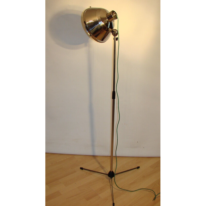 Vintage adjustable steel floor lamp, 1950s