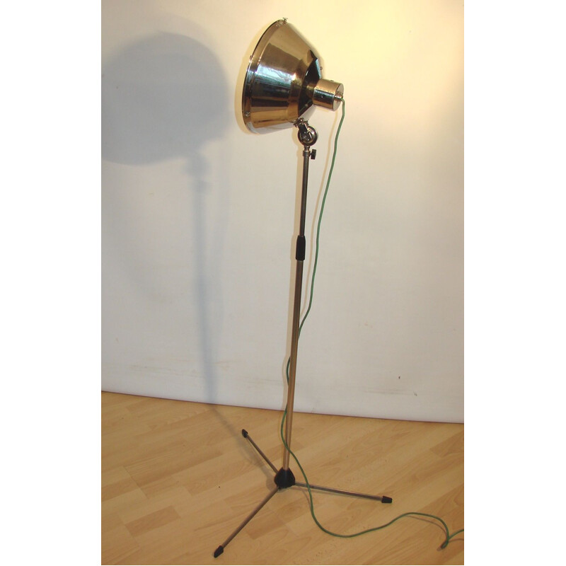 Vintage adjustable steel floor lamp, 1950s