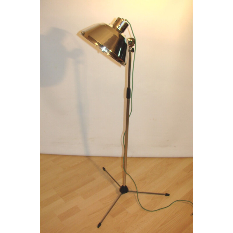 Vintage adjustable steel floor lamp, 1950s