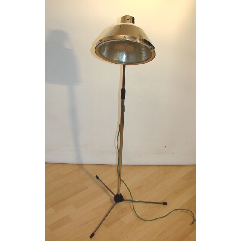 Vintage adjustable steel floor lamp, 1950s