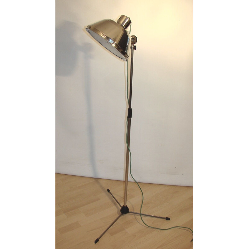Vintage adjustable steel floor lamp, 1950s