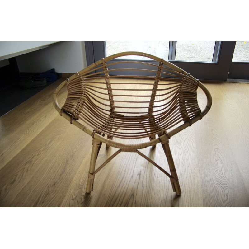 Vintage wicker armchair for children "Lemon" by J Rol and J Abraham