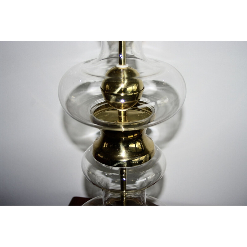 Vintage brass and glass lamp by Doria Leuchten, 1970s