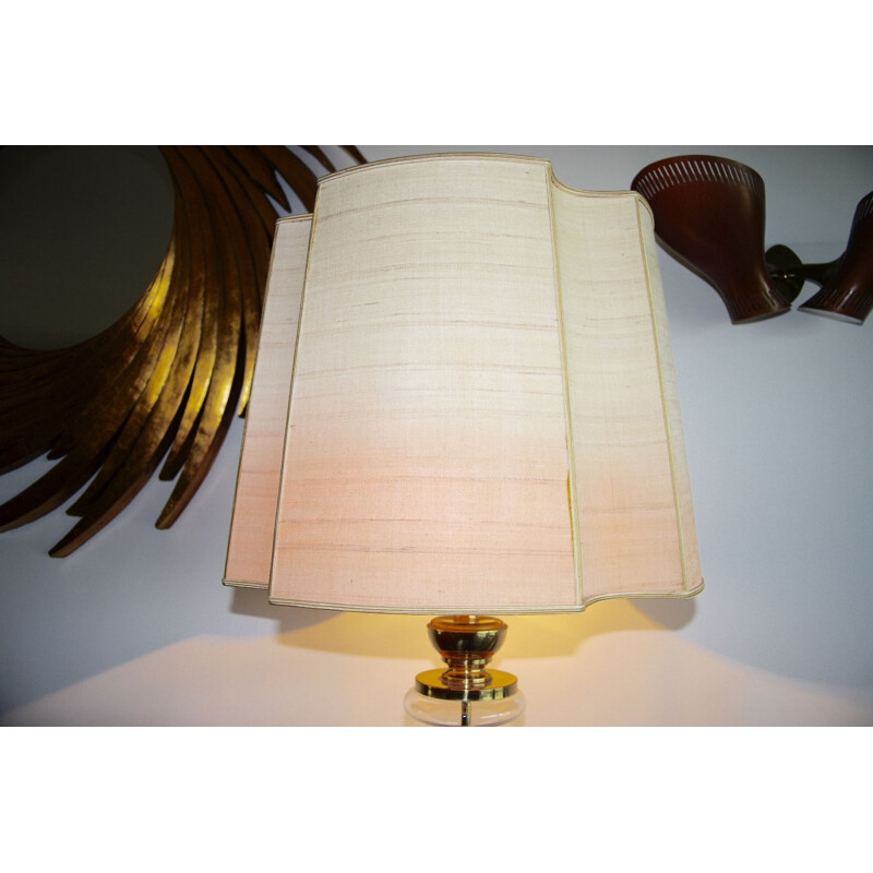 Vintage brass and glass lamp by Doria Leuchten, 1970s