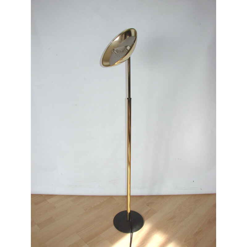 Vintage brass and metal floor lamp, Italy, 1970s