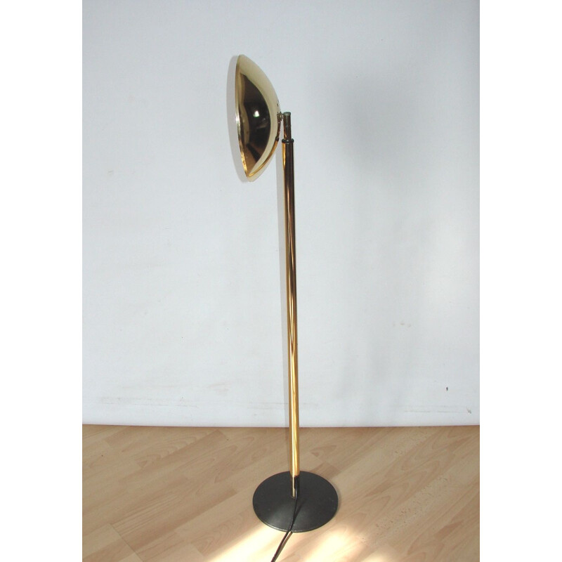 Vintage brass and metal floor lamp, Italy, 1970s