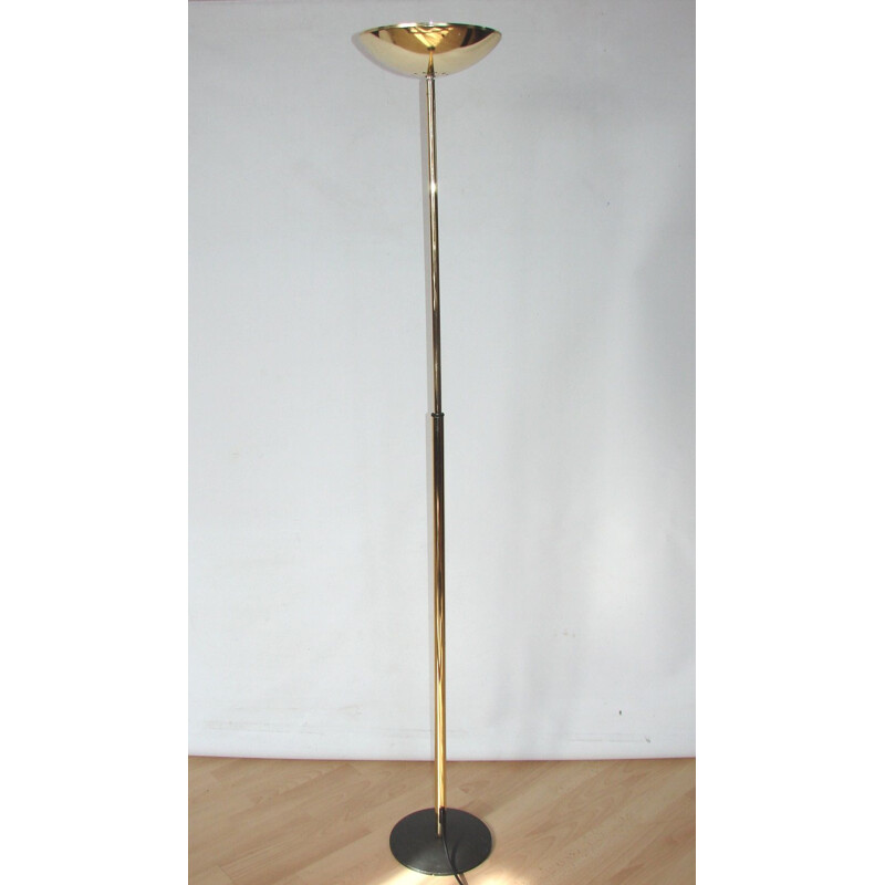 Vintage brass and metal floor lamp, Italy, 1970s