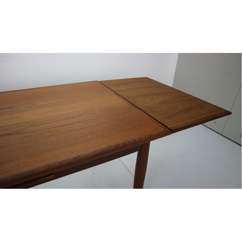 Table à repas vintage extensible en teck, Danemark, 1960