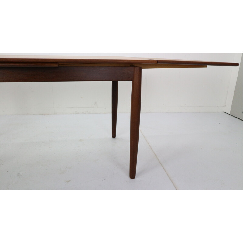 Table à repas vintage extensible en teck, Danemark, 1960