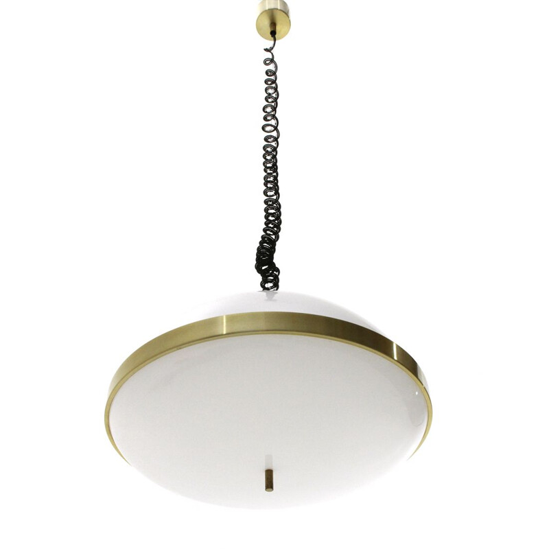 Vintage Italiaanse koperen hanglamp, 1970